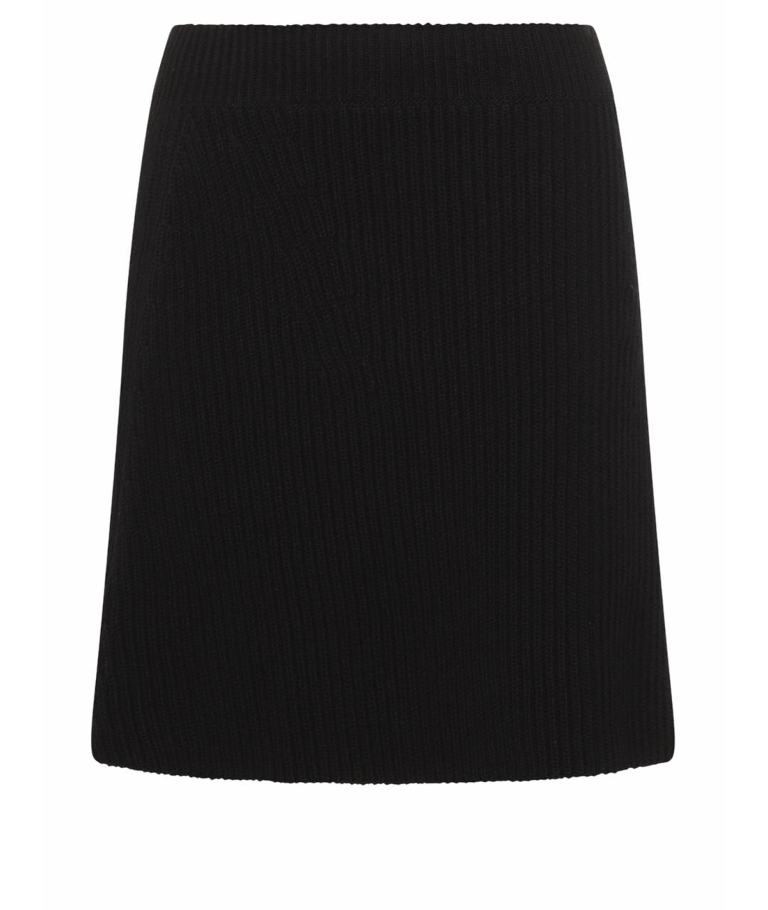 JIL SANDER Черная шерстяная юбка мини, фото 3
