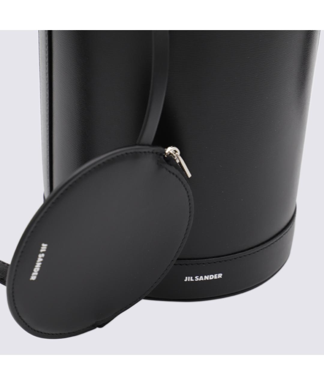 JIL SANDER Черная кожаная сумка через плечо, фото 4