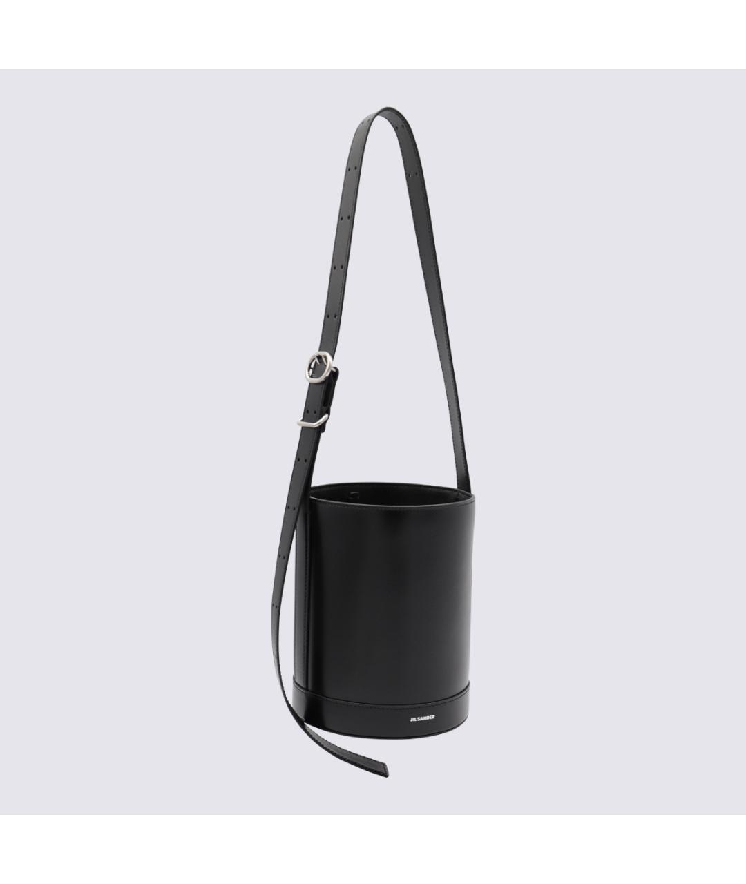 JIL SANDER Черная кожаная сумка через плечо, фото 2