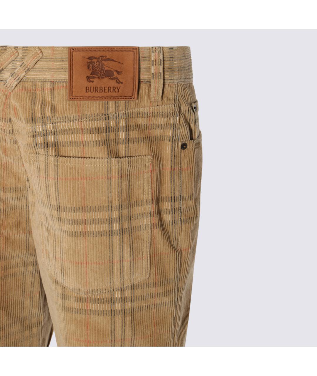 BURBERRY Бежевые хлопковые повседневные брюки, фото 4
