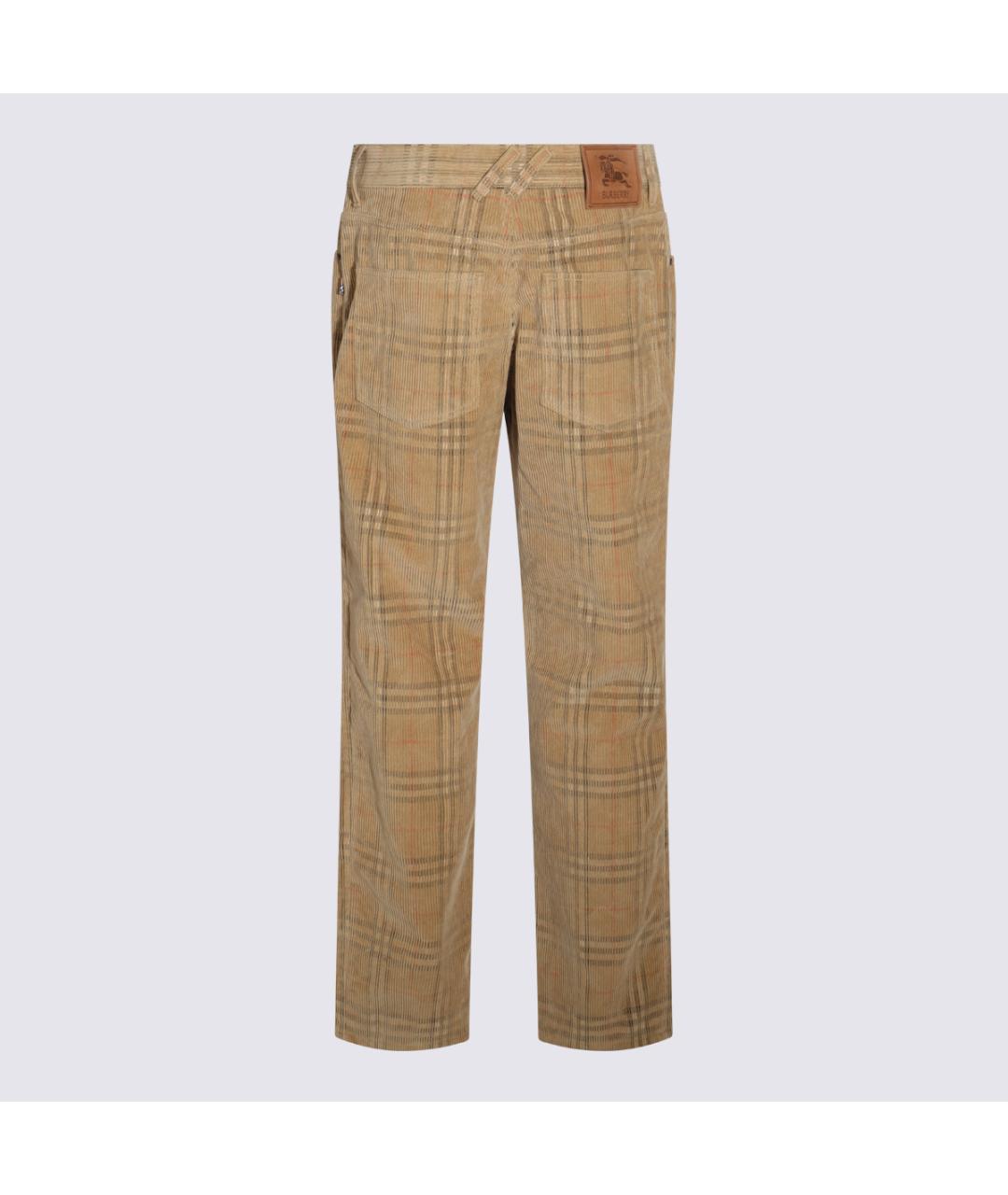 BURBERRY Бежевые хлопковые повседневные брюки, фото 2