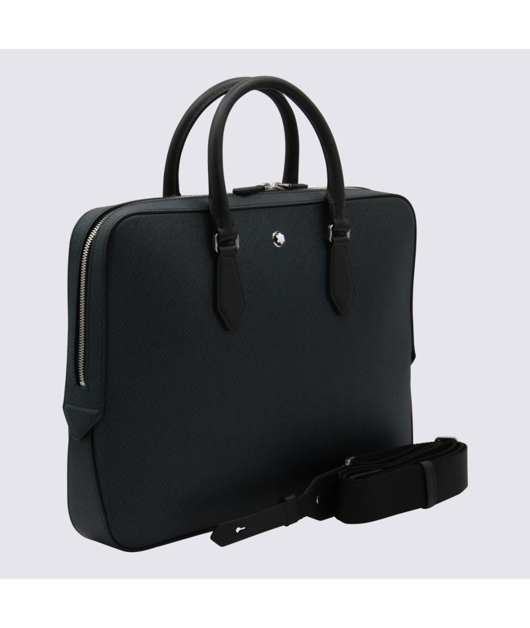MONTBLANC Синяя кожаная сумка тоут, фото 2