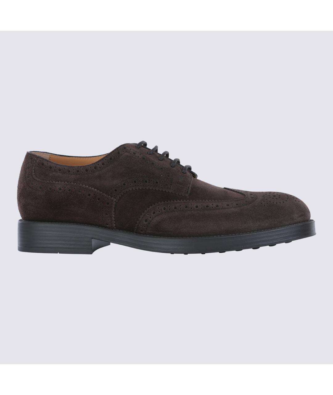 TOD'S Коричневые замшевые низкие ботинки, фото 5