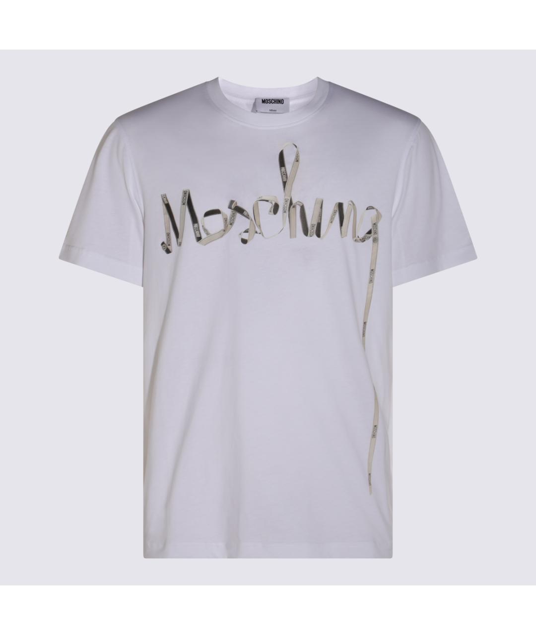 MOSCHINO Белая хлопковая футболка, фото 4