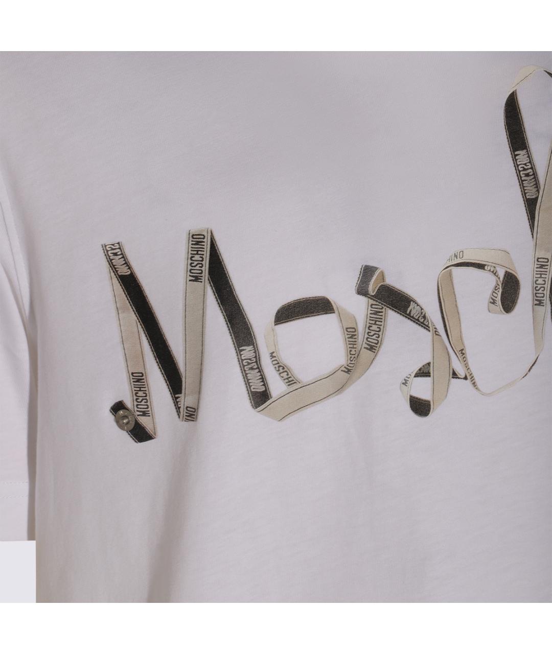 MOSCHINO Белая хлопковая футболка, фото 3