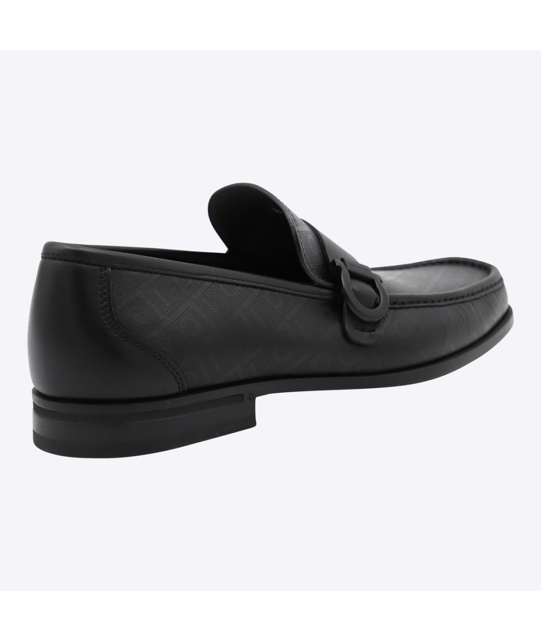 FERRAGAMO Черные кожаные лоферы, фото 3