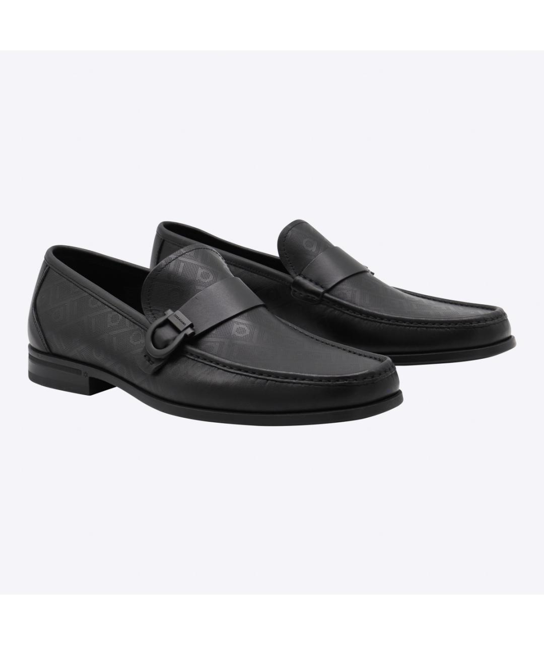 FERRAGAMO Черные кожаные лоферы, фото 2