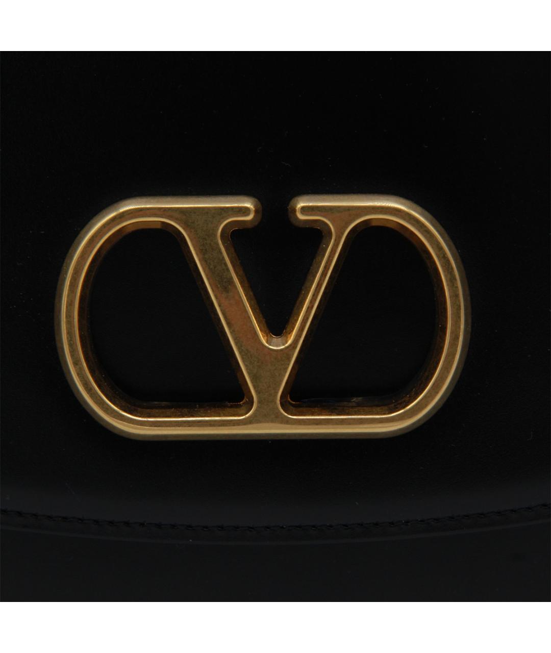 VALENTINO Черная кожаная сумка тоут, фото 4