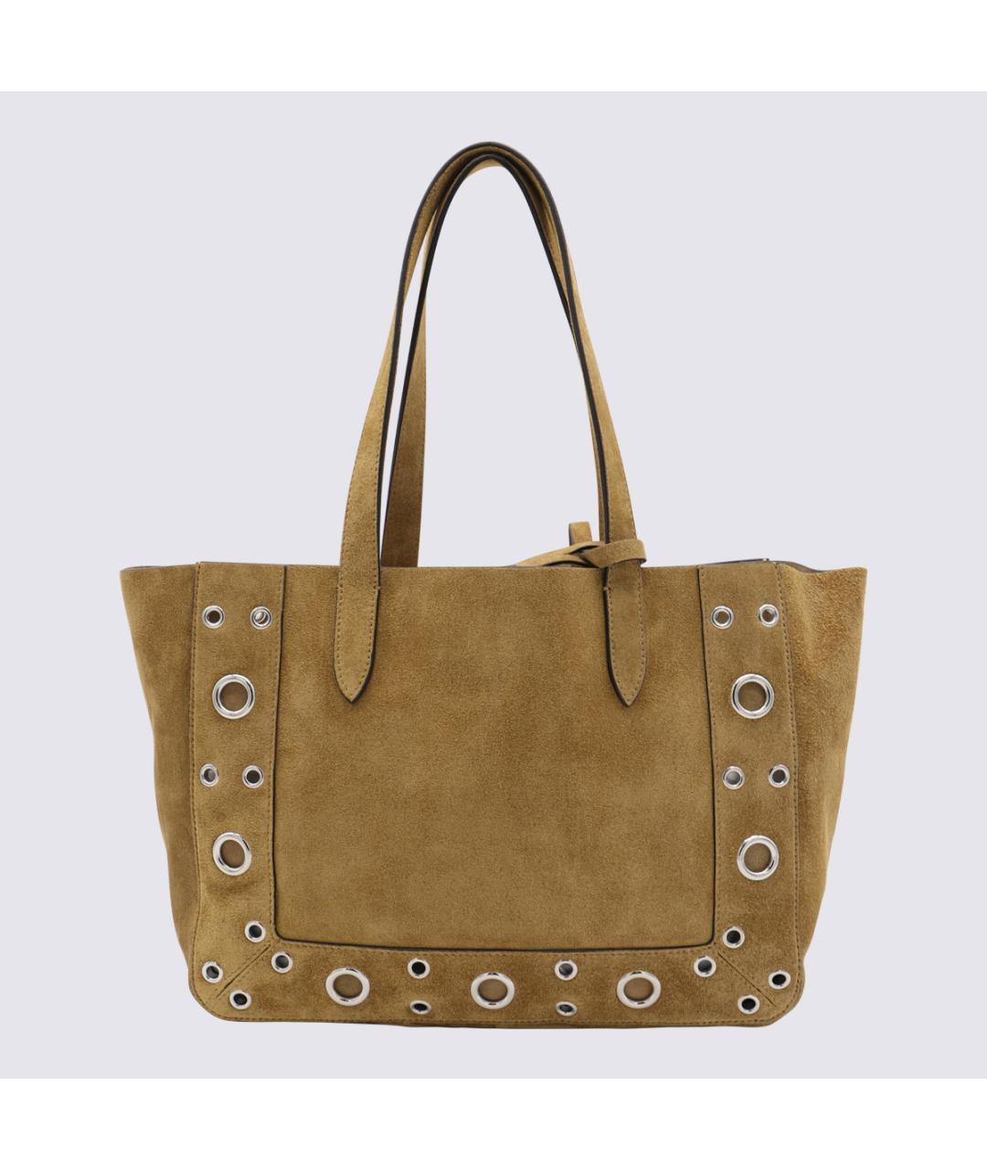 VALENTINO Бежевая замшевая сумка тоут, фото 3