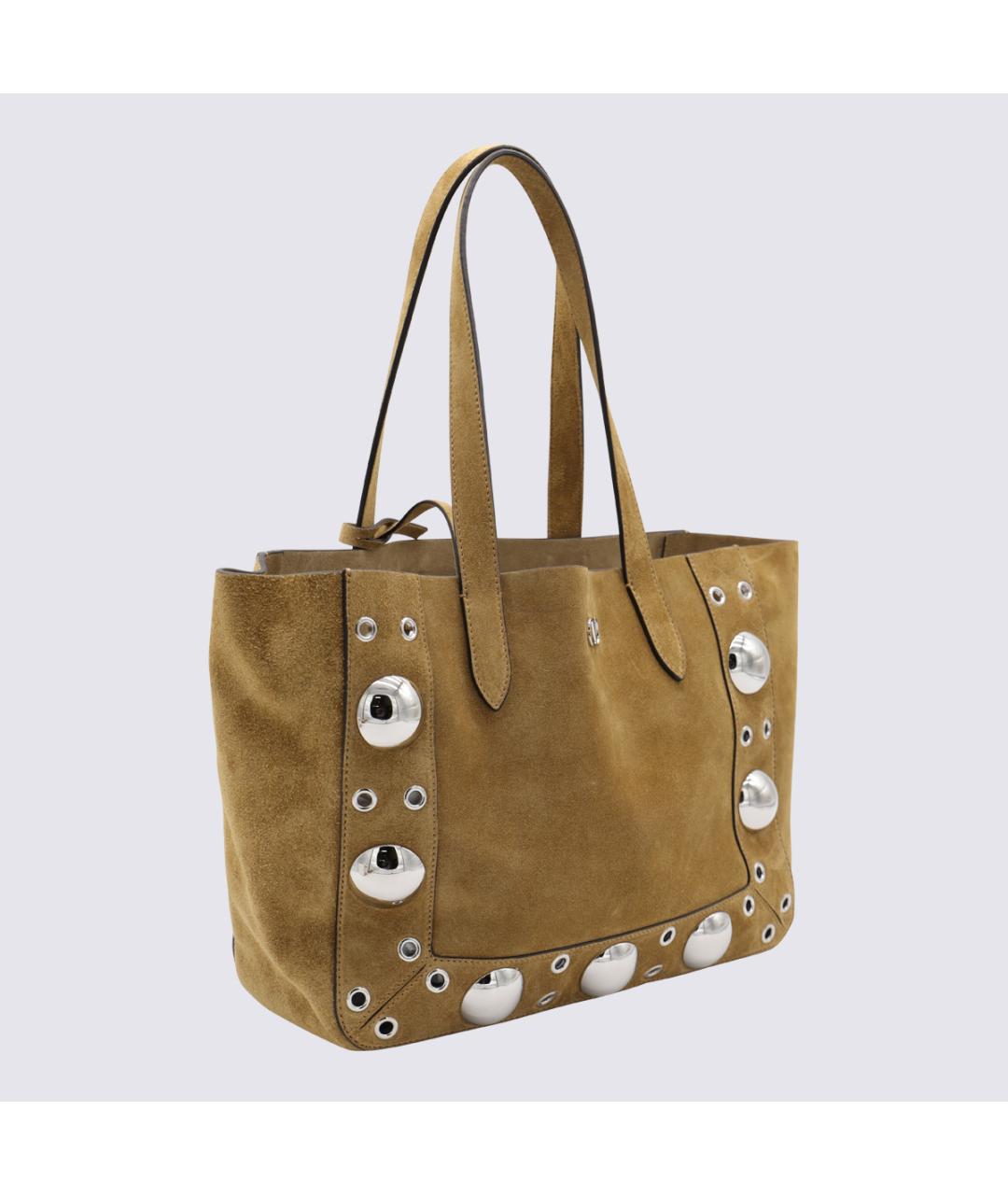 VALENTINO Бежевая замшевая сумка тоут, фото 2