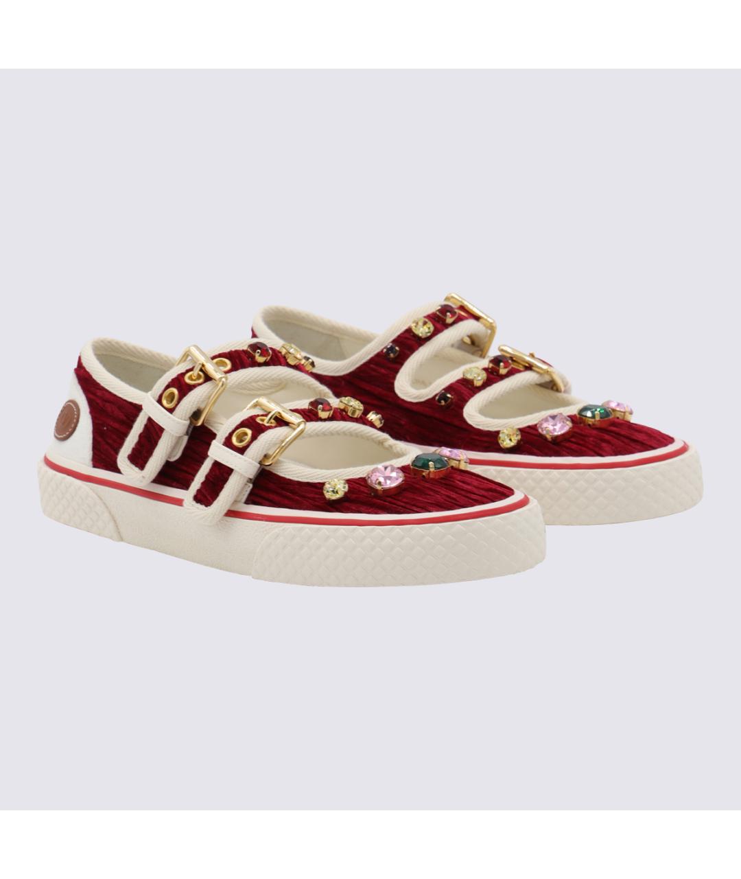 VALENTINO Красные бархатные кеды, фото 2