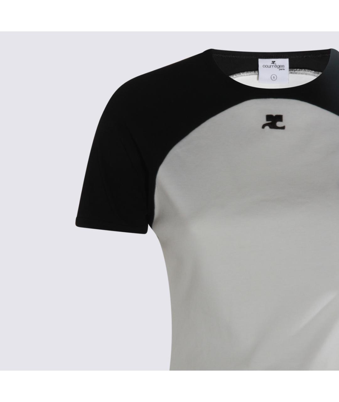 COURREGES Белая хлопковая футболка, фото 3