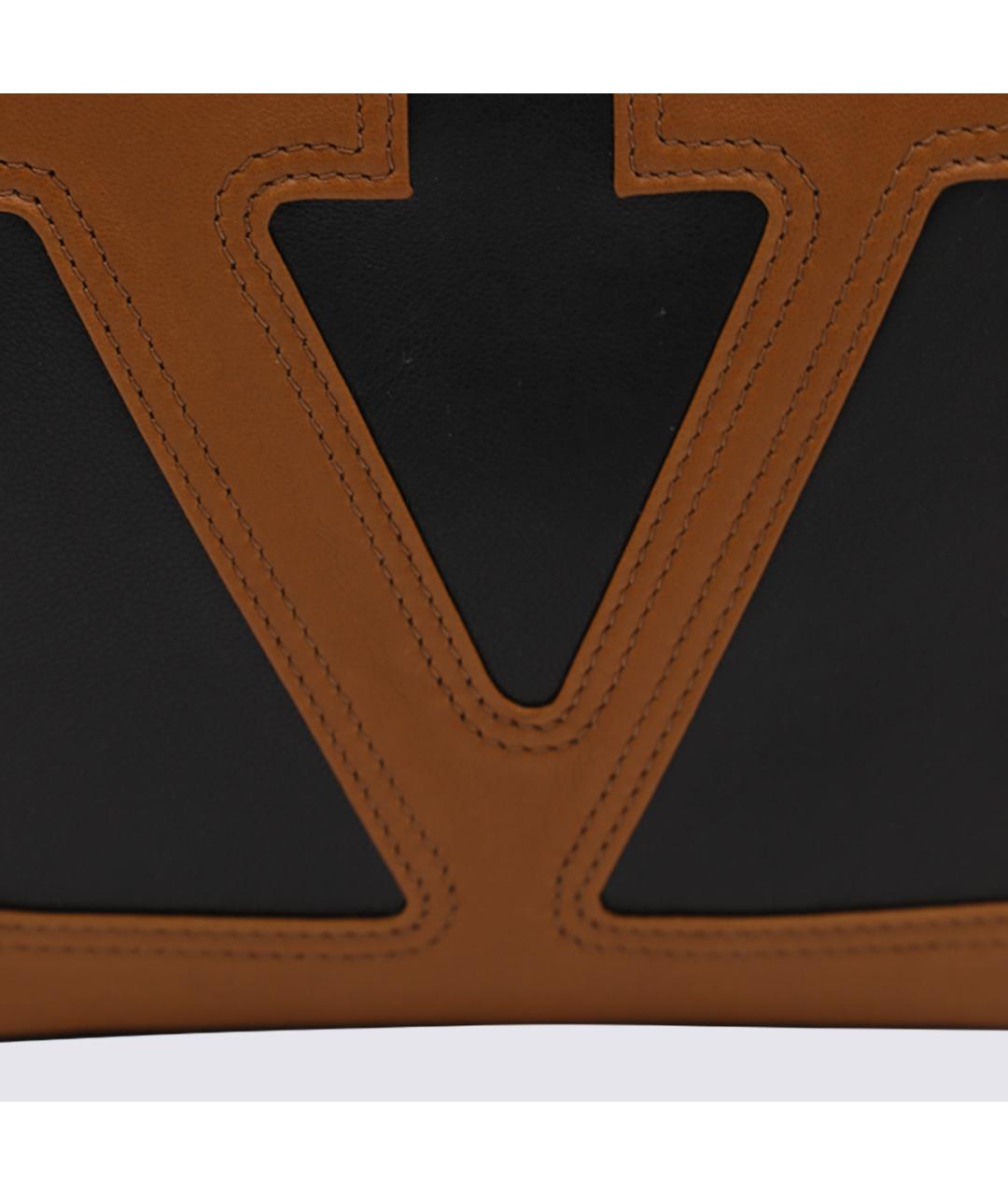 VALENTINO Черная кожаная сумка через плечо, фото 4