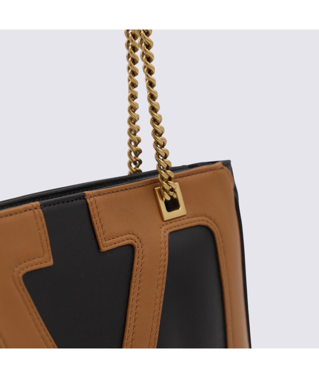 VALENTINO Черная кожаная сумка через плечо, фото 4