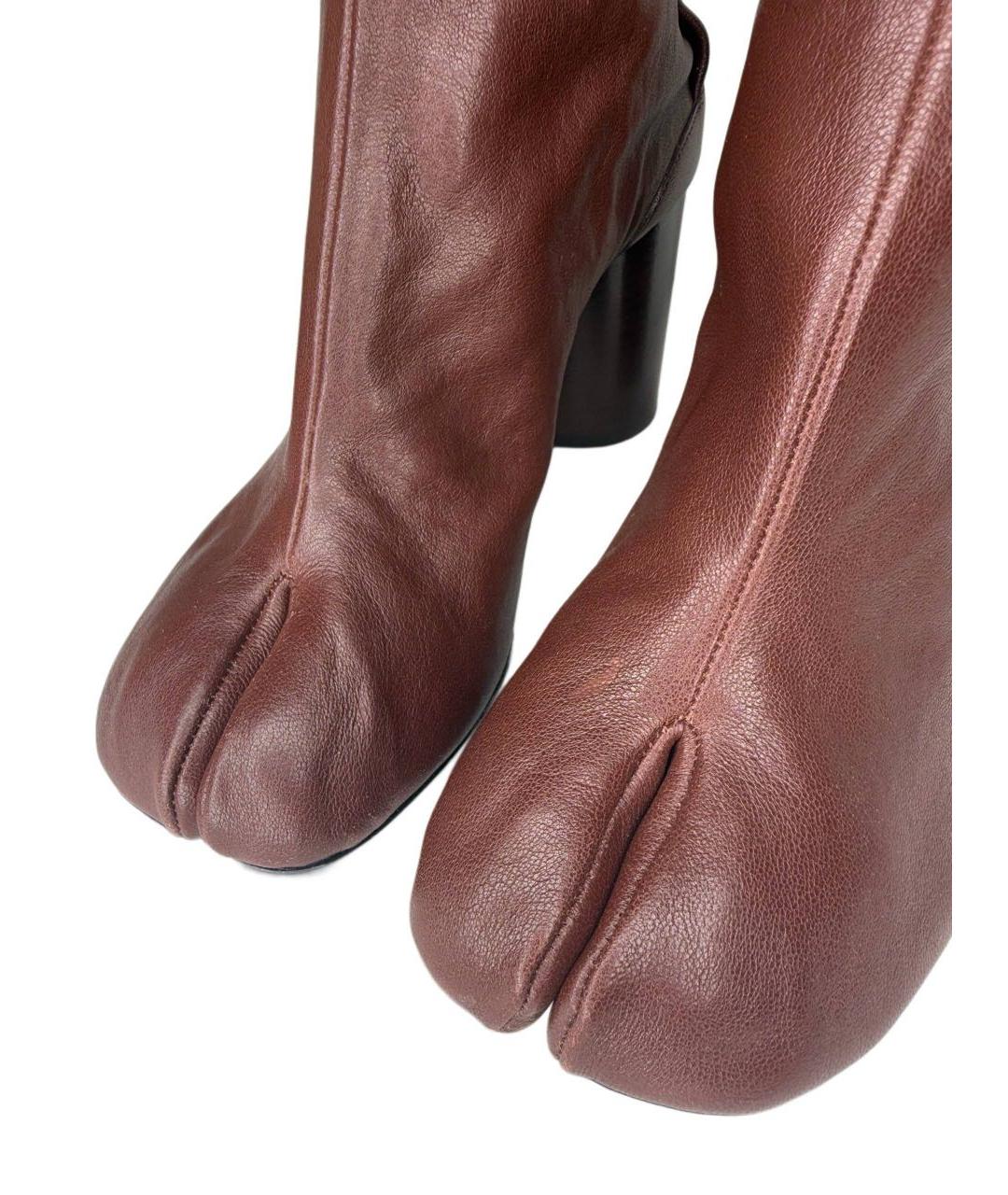 MAISON MARGIELA Коричневые кожаные ботильоны, фото 4