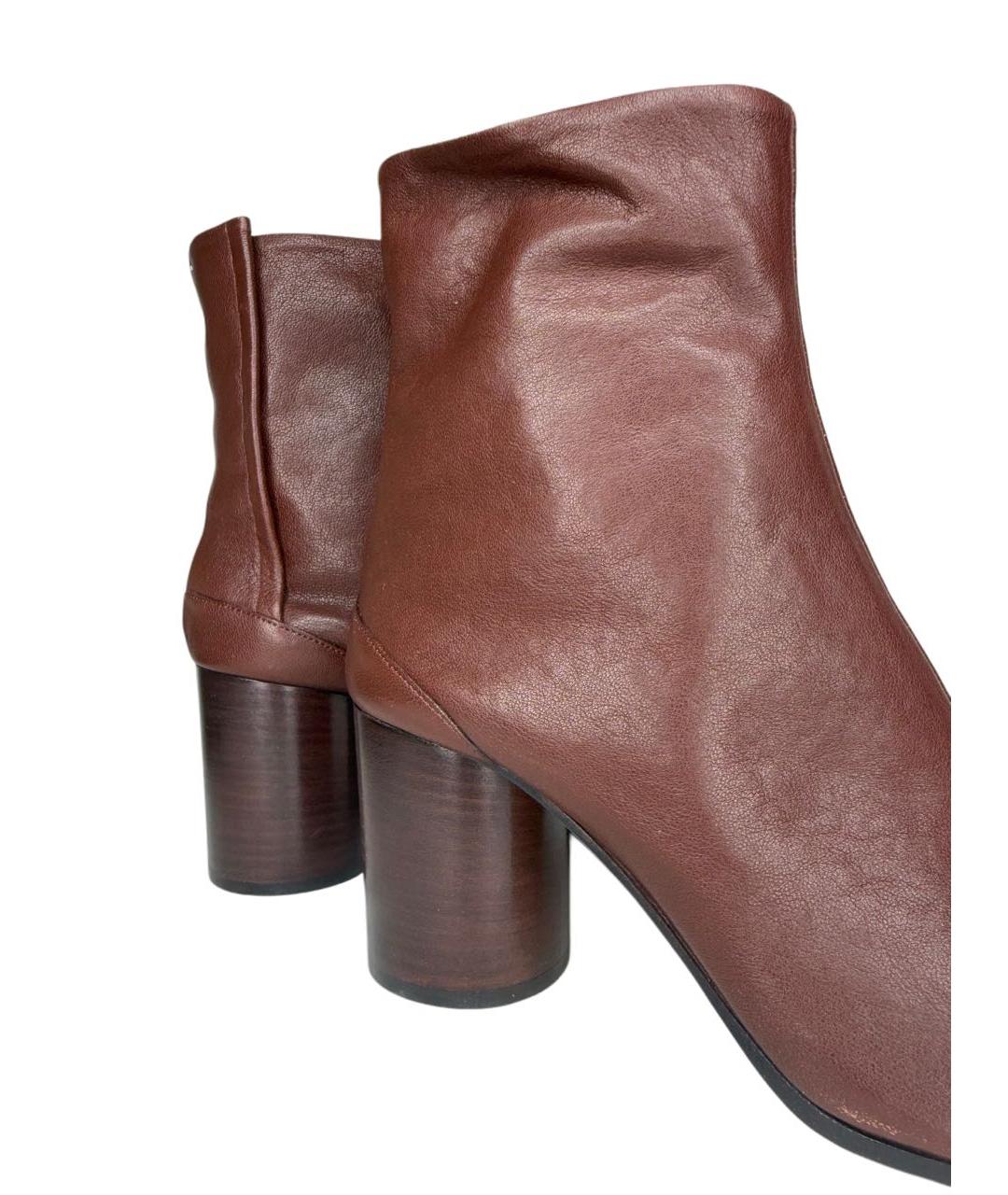MAISON MARGIELA Коричневые кожаные ботильоны, фото 5