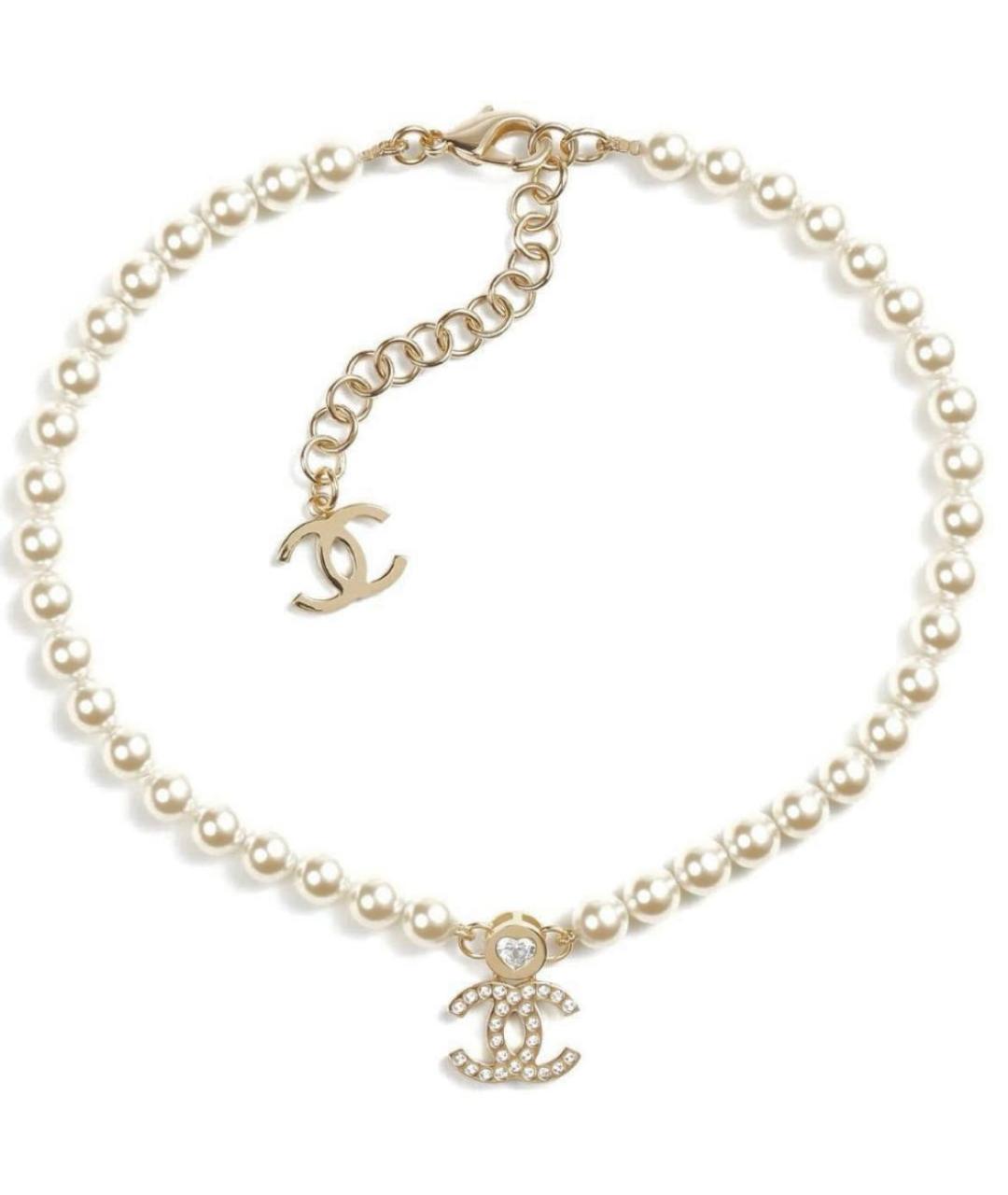 CHANEL Белое жемчужное колье, фото 1