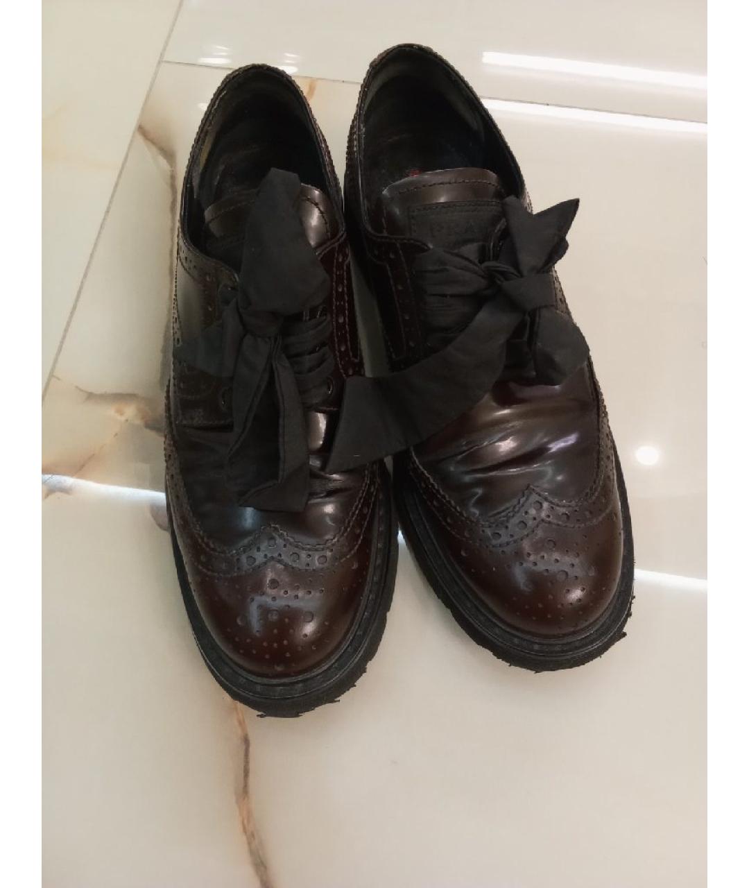PRADA Коричневые кожаные брогги и оксфорды, фото 4