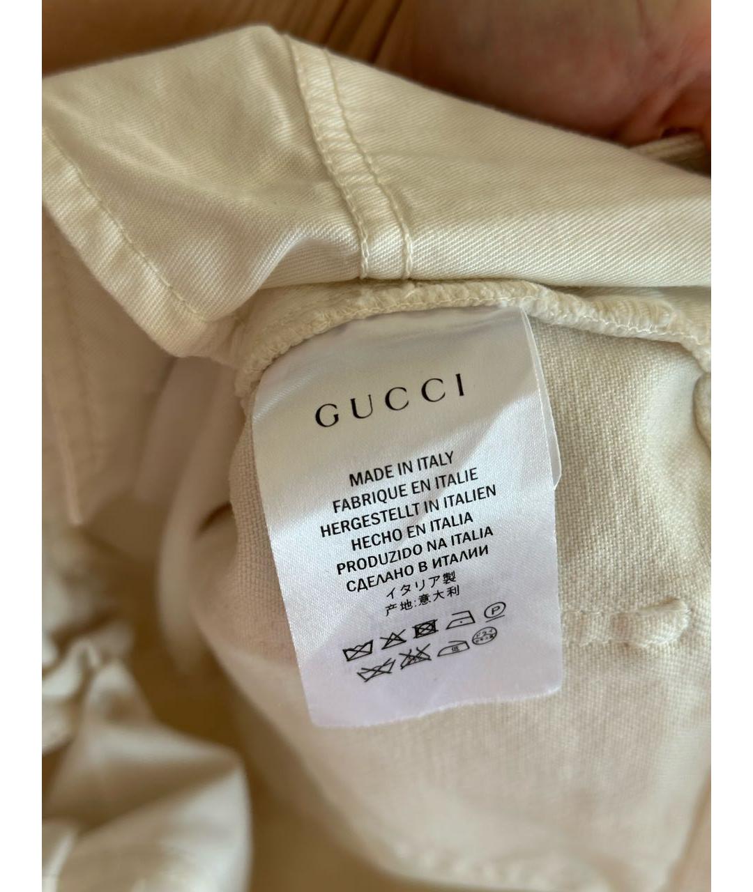GUCCI Белые хлопковые прямые джинсы, фото 5