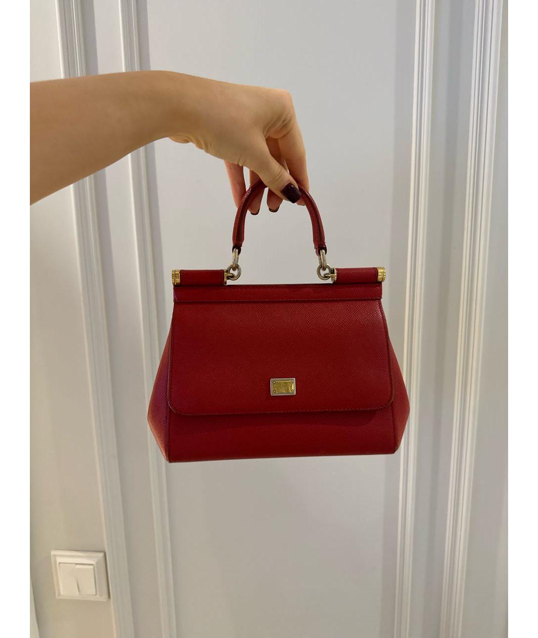 DOLCE&GABBANA Красная кожаная сумка через плечо, фото 5