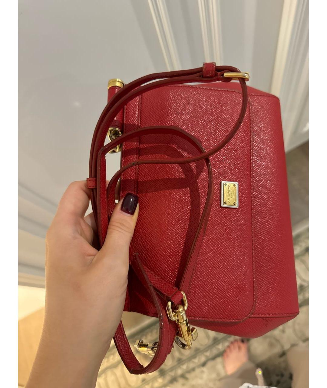 DOLCE&GABBANA Красная кожаная сумка через плечо, фото 4