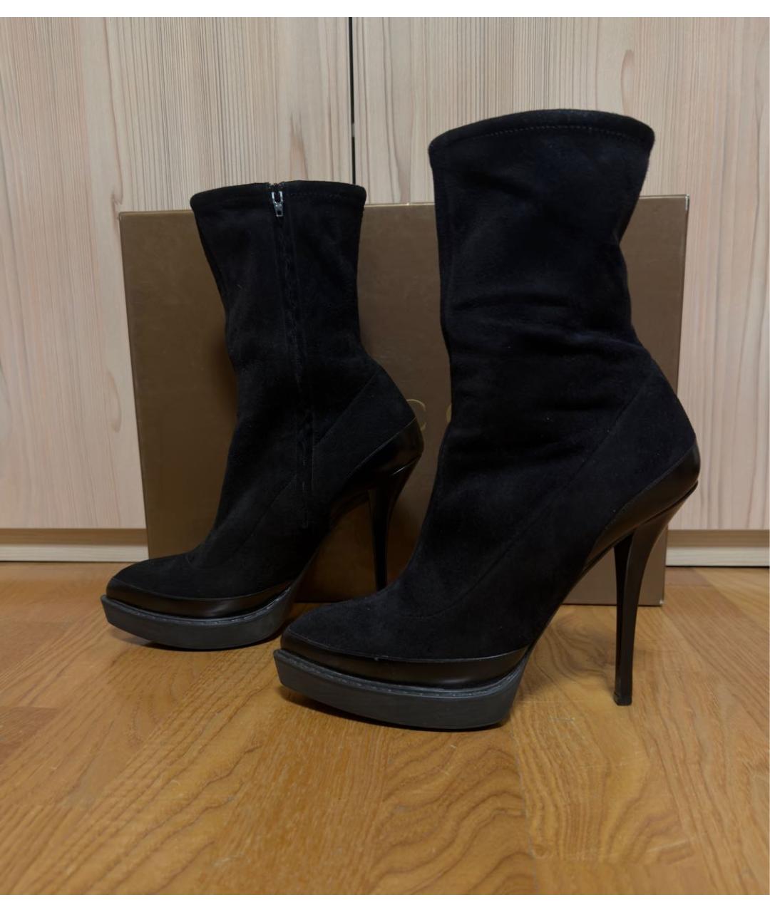 GUCCI Черные замшевые ботильоны, фото 9