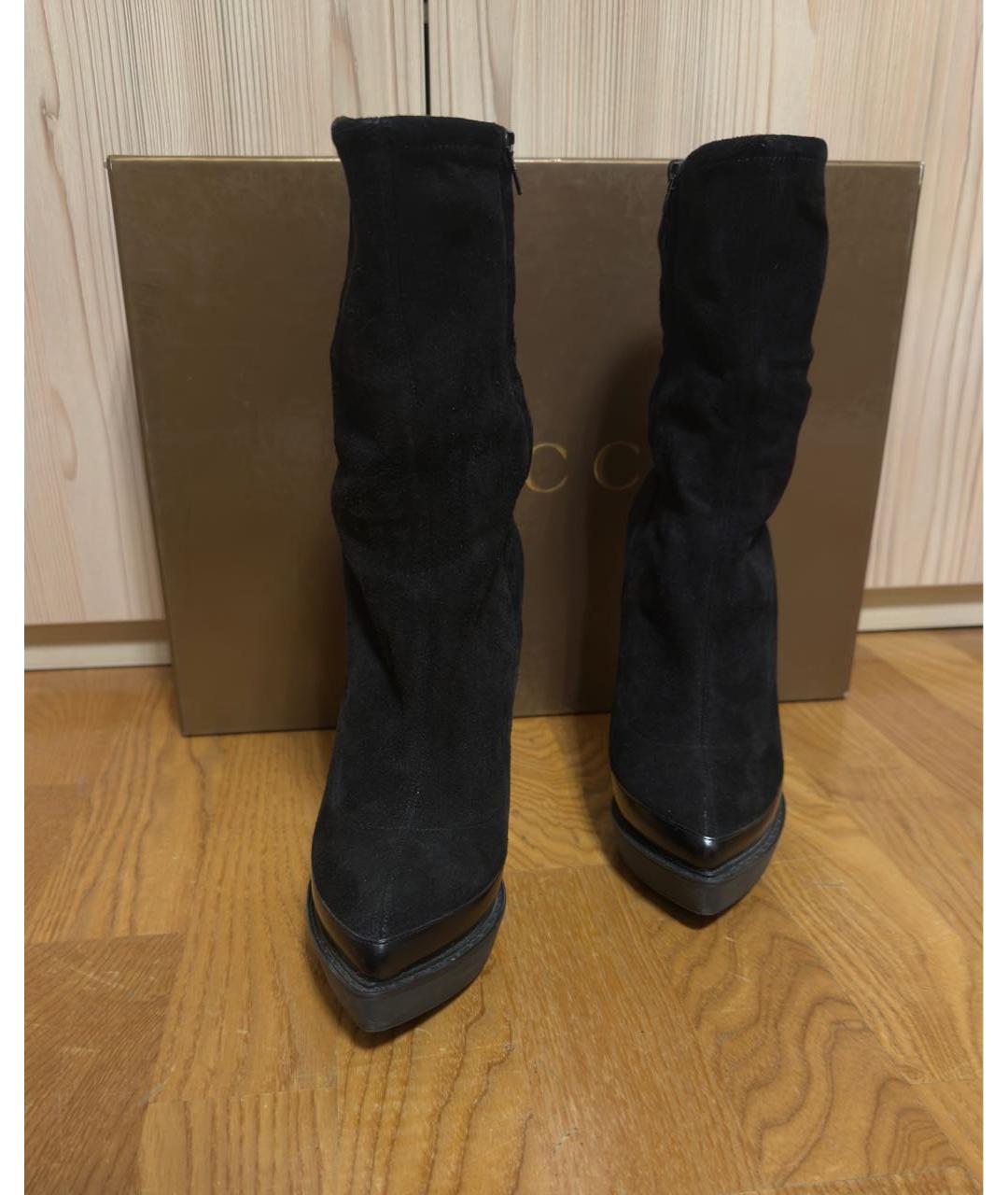 GUCCI Черные замшевые ботильоны, фото 2