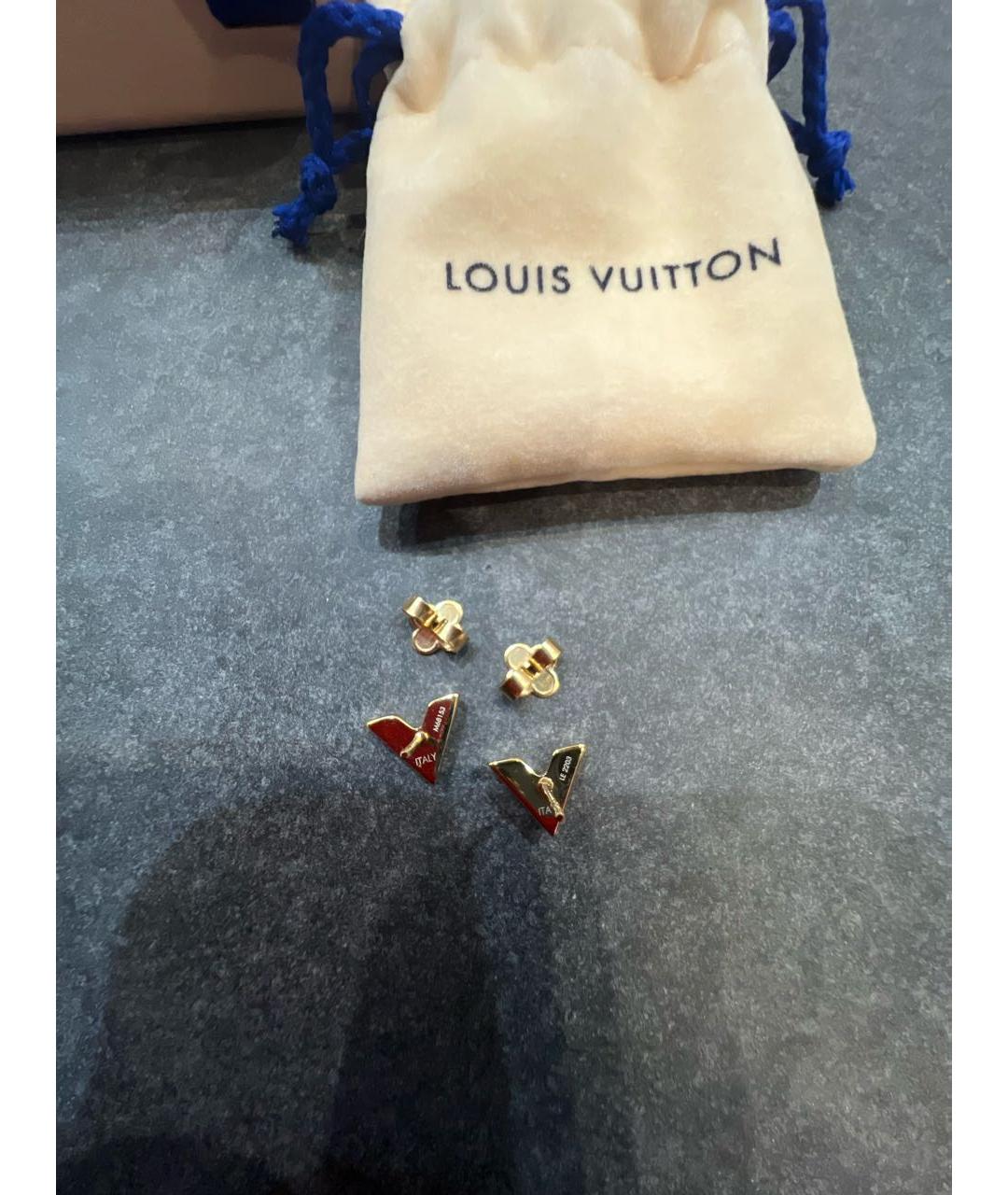 LOUIS VUITTON Золотые металлические серьги, фото 4