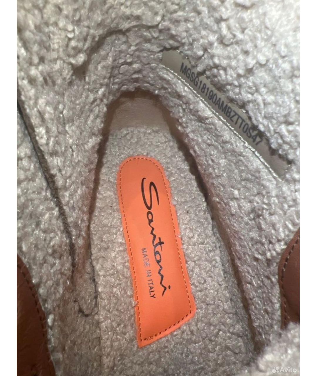 SANTONI Коричневые нубуковые высокие ботинки, фото 5