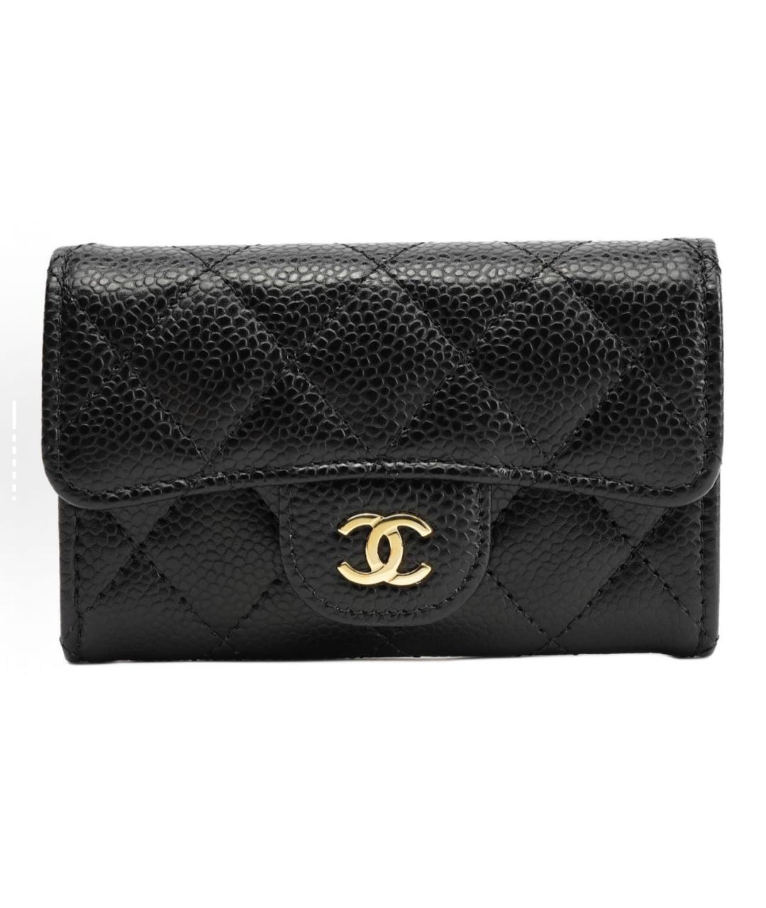 CHANEL Черный кожаный кардхолдер, фото 1