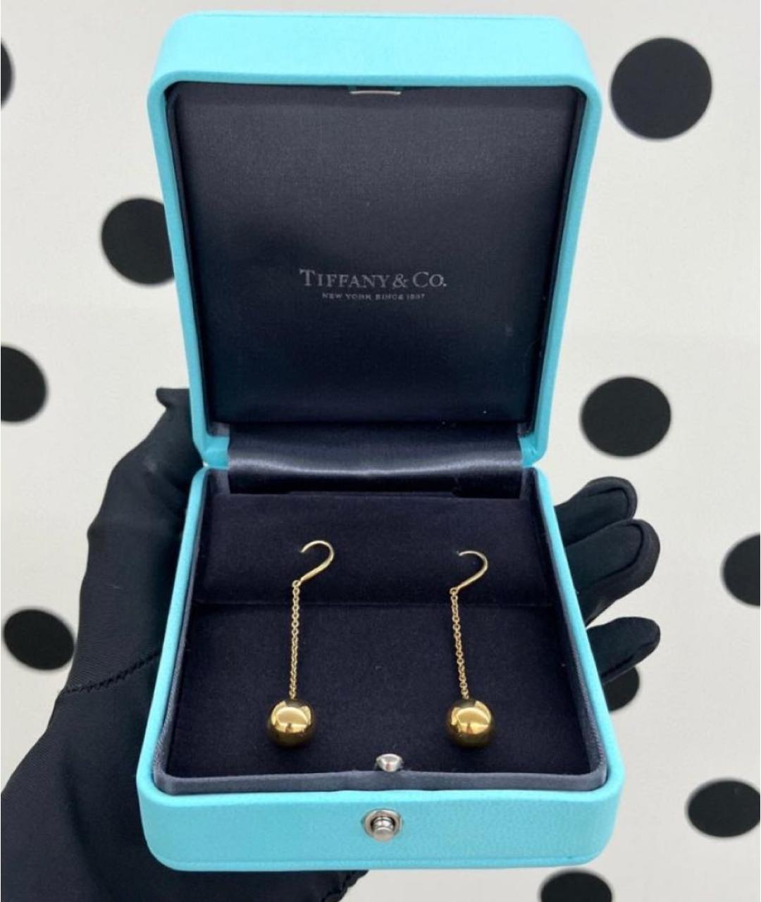 TIFFANY&CO Желтые серьги из желтого золота, фото 5
