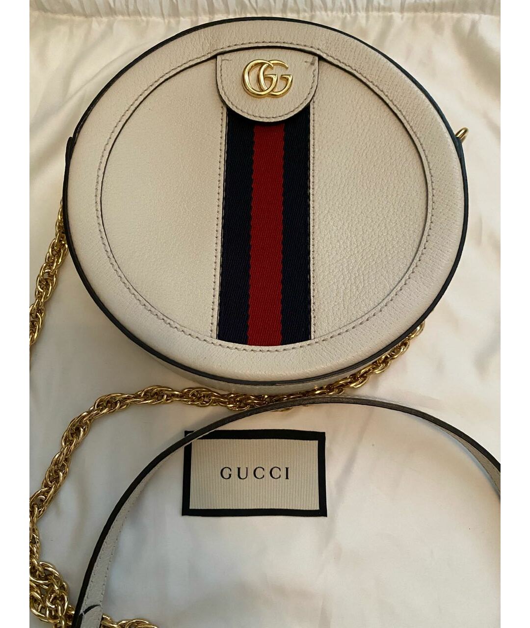 GUCCI Белая кожаная сумка тоут, фото 6