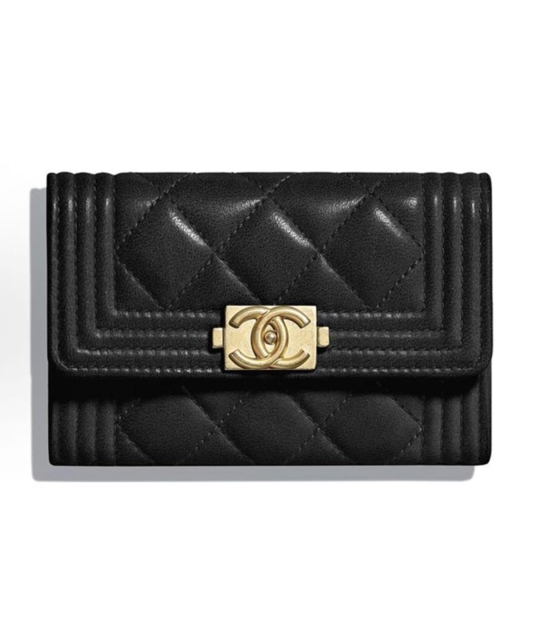 CHANEL Черный кожаный кардхолдер, фото 1
