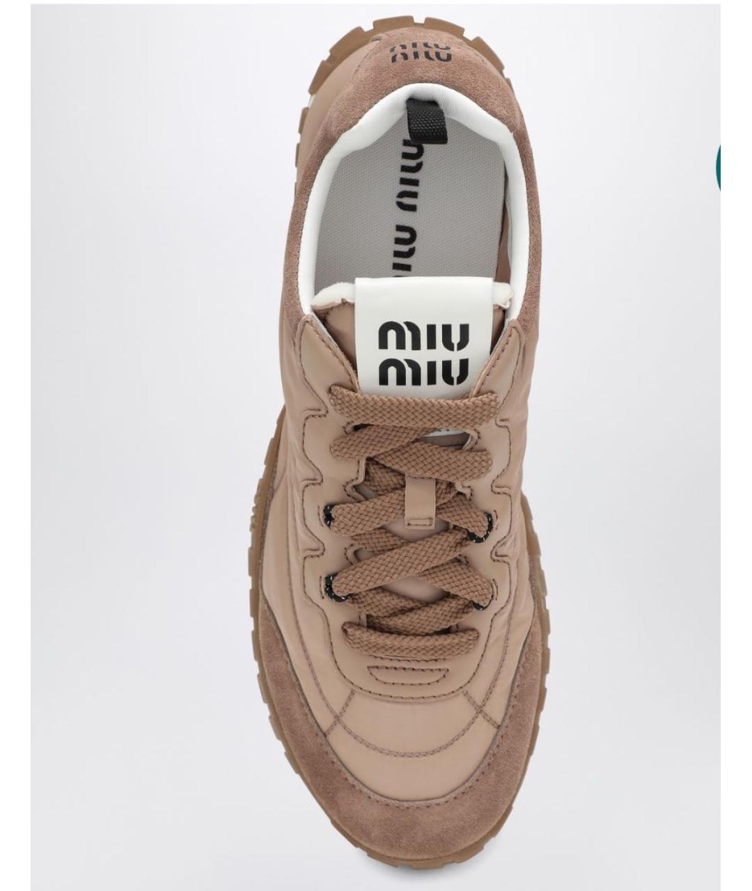 MIU MIU Коричневые замшевые кроссовки, фото 3