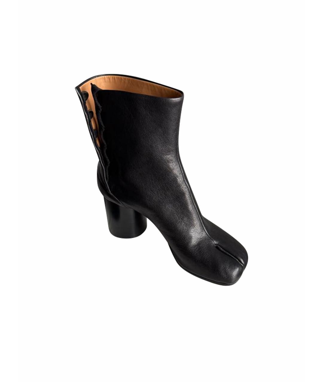 MM6 MAISON MARGIELA Черные кожаные ботинки, фото 1