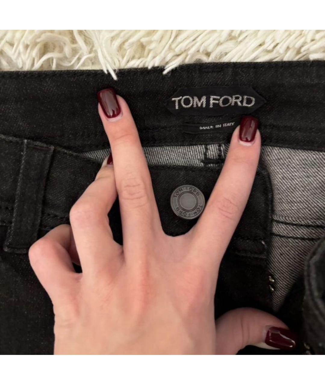 TOM FORD Антрацитовые хлопковые джинсы слим, фото 3