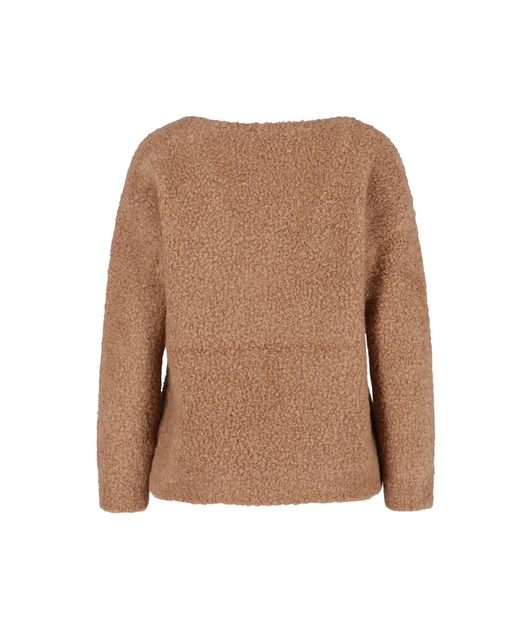 MAX MARA Бежевый шерстяной джемпер / свитер, фото 2
