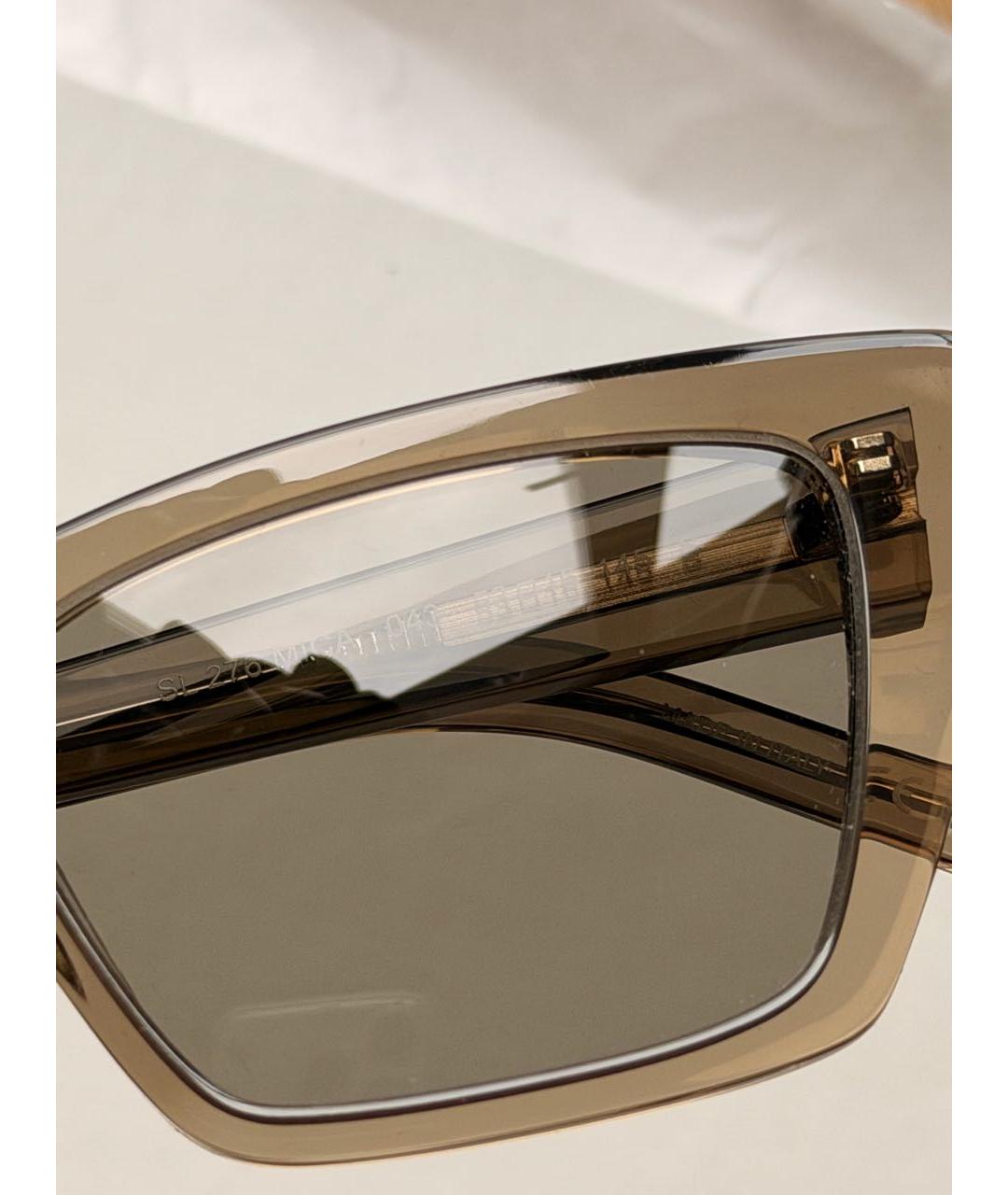SAINT LAURENT Серые пластиковые солнцезащитные очки, фото 6