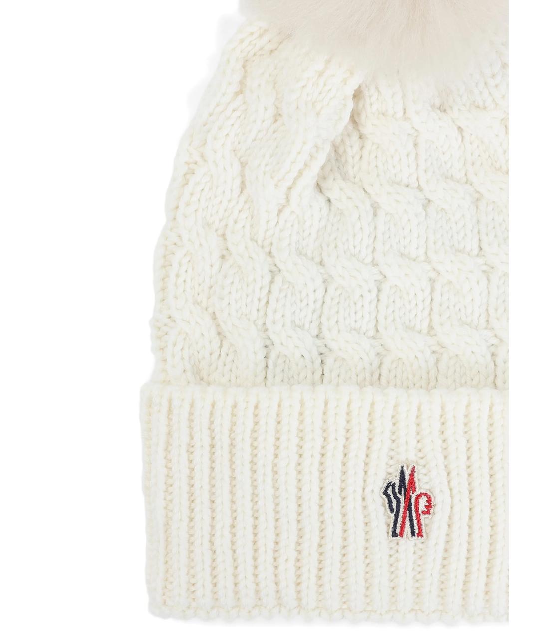 MONCLER Белая шерстяная кепка, фото 3