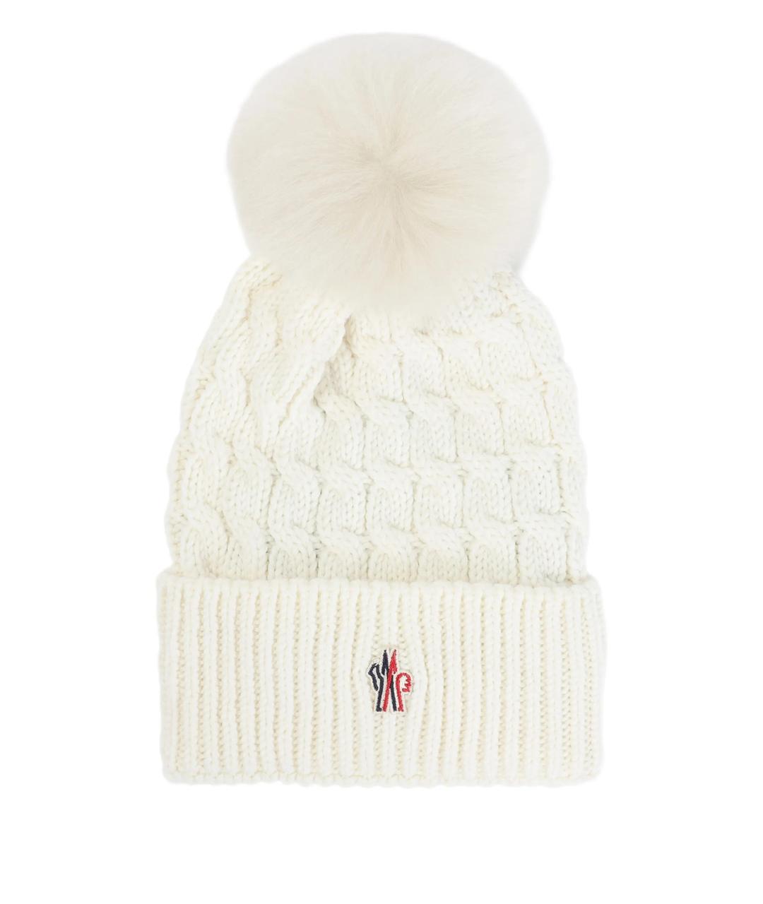 MONCLER Белая шерстяная кепка, фото 1