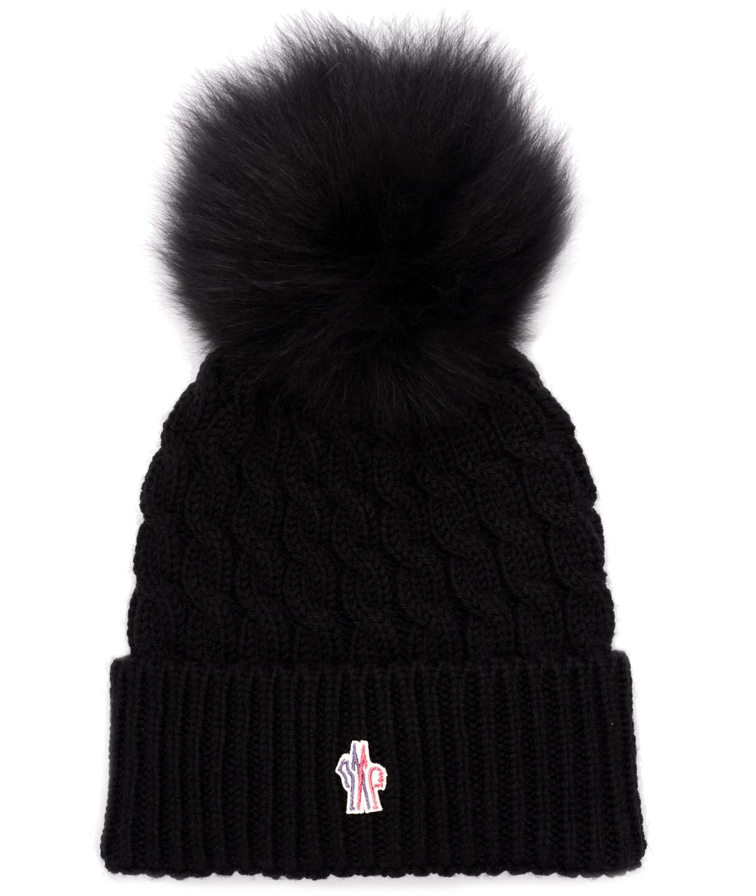 MONCLER Черная шерстяная кепка, фото 1