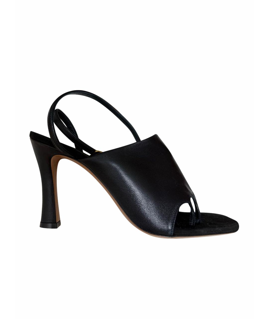 CELINE Черные кожаные босоножки, фото 1