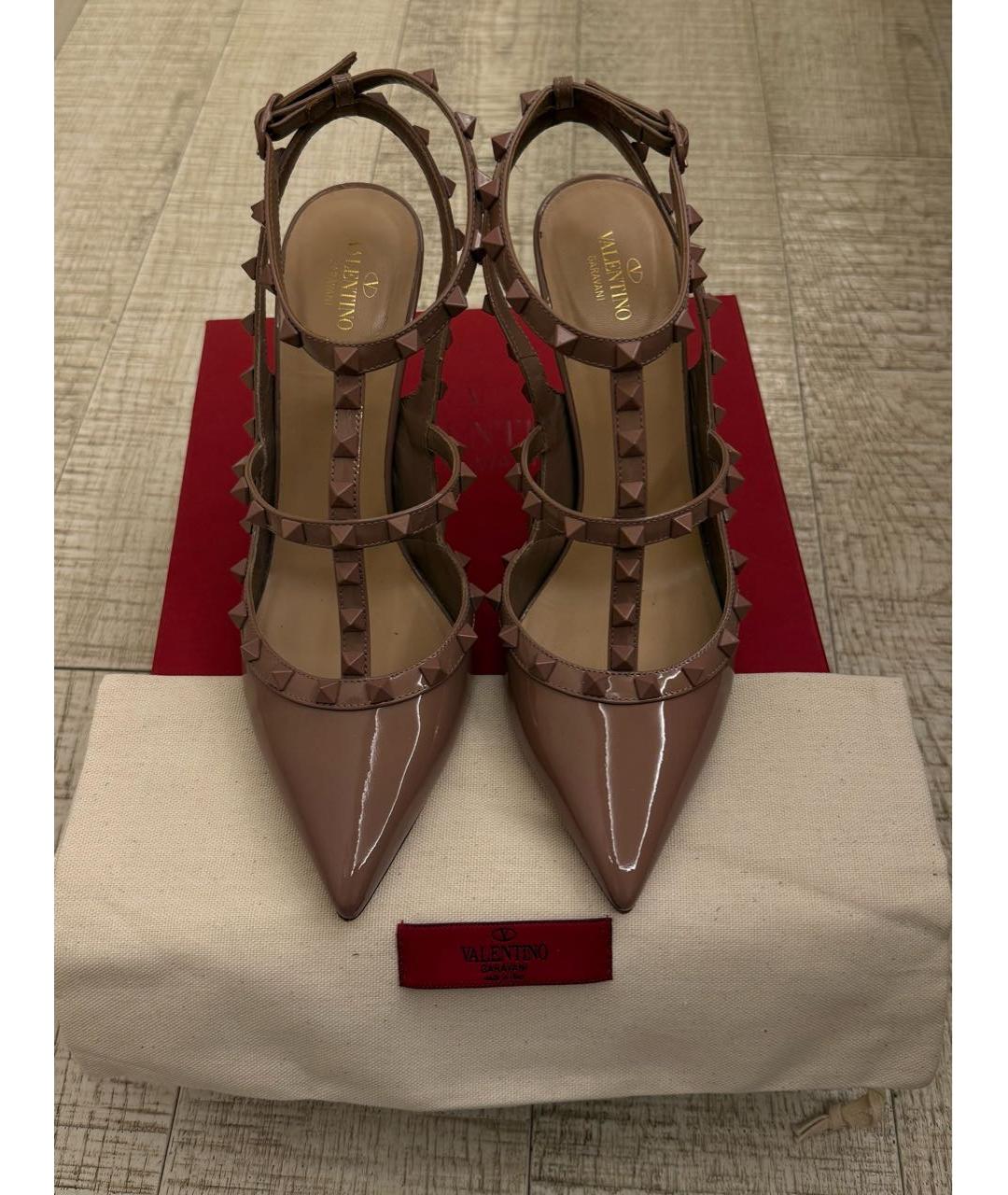 VALENTINO Бежевые туфли из лакированной кожи, фото 5