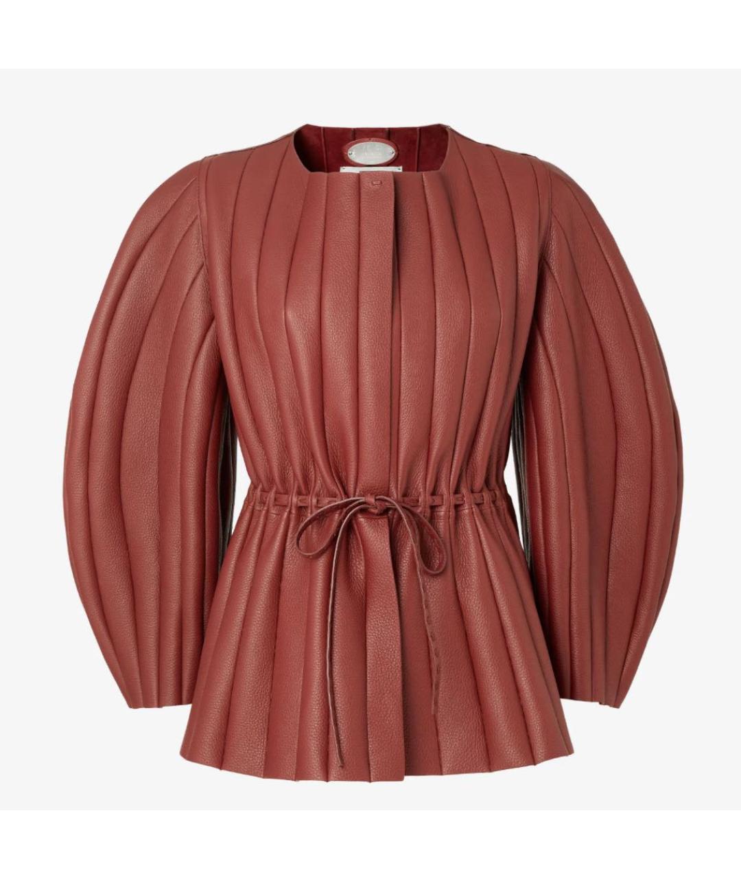 FENDI Коричневая кожаная куртка, фото 4