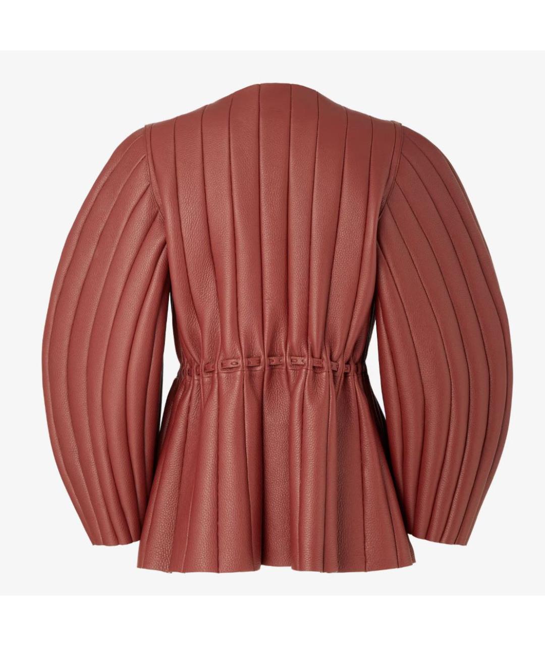 FENDI Коричневая кожаная куртка, фото 2