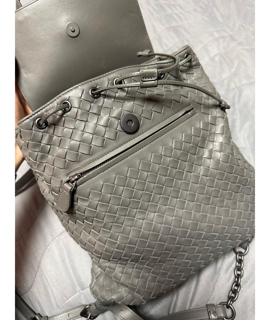 BOTTEGA VENETA Серый кожаный рюкзак, фото 5