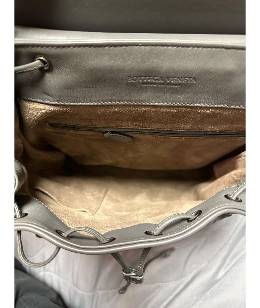 BOTTEGA VENETA Серый кожаный рюкзак, фото 7