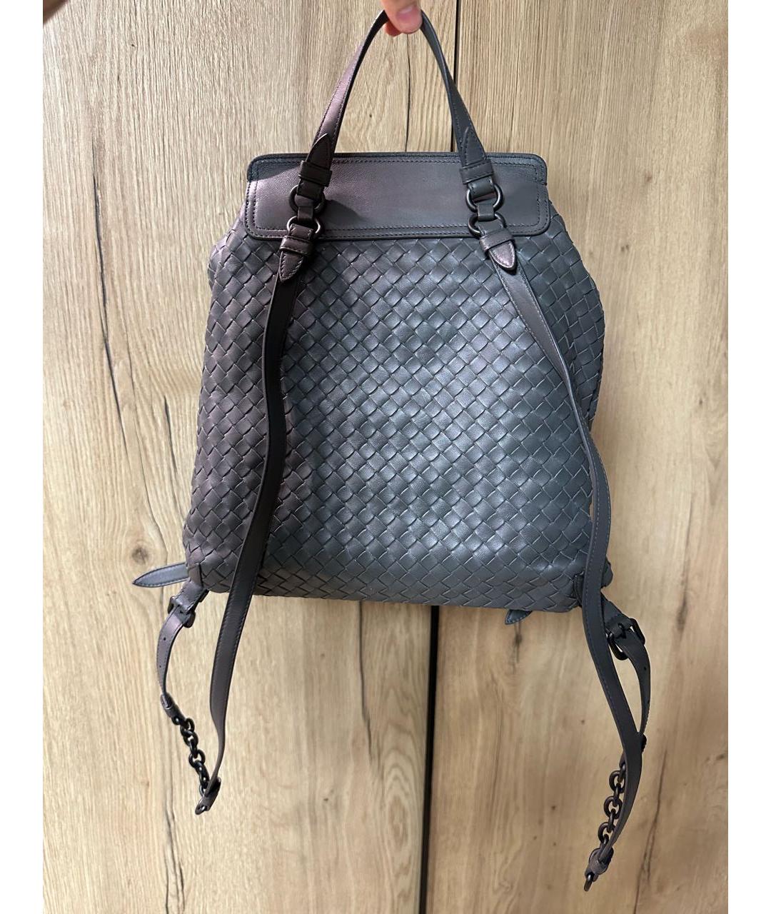 BOTTEGA VENETA Серый кожаный рюкзак, фото 2