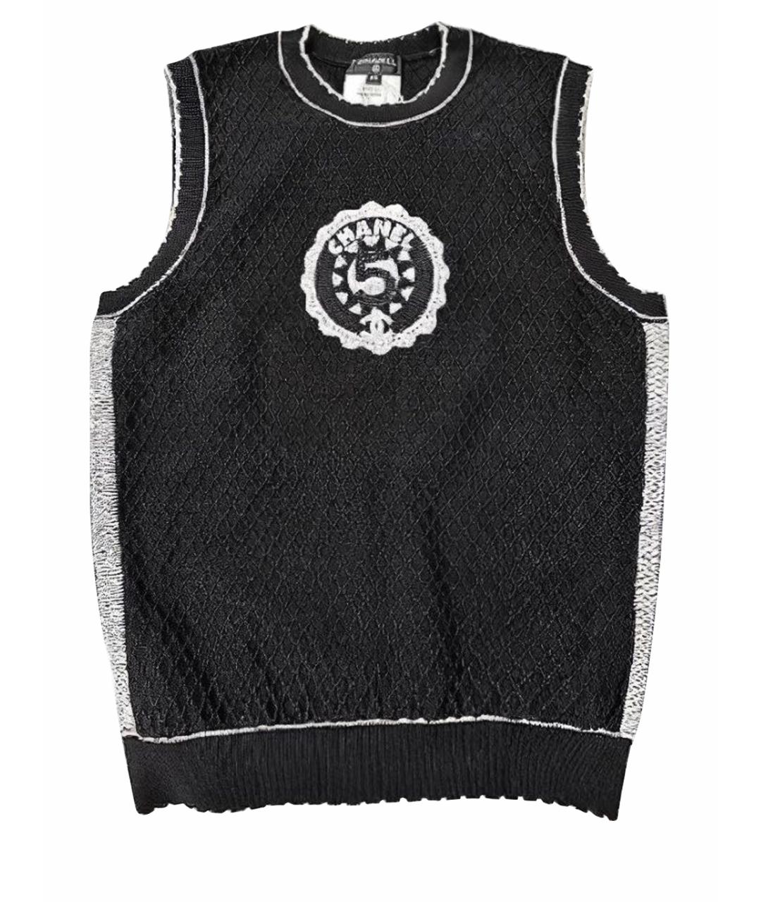CHANEL Черная хлопковая жилетка, фото 1