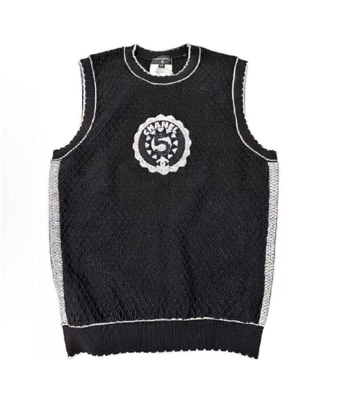CHANEL Черная хлопковая жилетка, фото 6